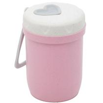 Pote Termico Multiuso Bambu com Alça Silicone Rosa 300ml