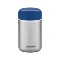 Pote Térmico Tramontina Em Aço Inox Com Tampa Azul 8,8cm 400ml Pote Térmico Tramontina Em Aço Inox Com Tampa Azul 8,8cm 400ml