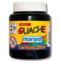 Pote Tinta Guache Grande 250ml - Preto Maripel