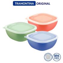 Pote Tramontina MixColor com Tampa Transparente - 2 Litros - 3 peças Pote Tramontina MixColor com Tampa Transparente - 2 Litros - 3 peças