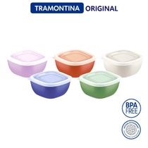 Pote Tramontina MixColor com Tampa Transparente - 300 ml - 5 peças Pote Tramontina MixColor com Tampa Transparente - 300 ml - 5 peças