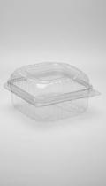 Pote Transparente Quadrado Com Tampa Articulada 300ml - 50 U