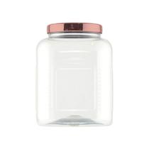 Pote Transparente Quadrado Tampa Metalizada Rose 3,5 L Bandeirante 1313