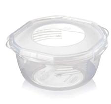 Pote Transparente Redondo Médio Com Travas 1,1L Nitron