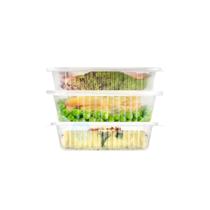 Pote Transparente Retangular 400ml Com Tampa 5 Unidades