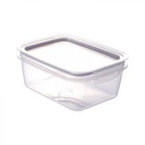 Pote trava mais 1,3l transparente com cinza plasutil Pote trava mais 1,3l transparente com cinza plasutil