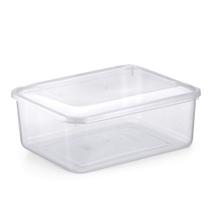 Pote Vasilha Branco - Container Versatil Retangular Plastico com Tampa Transparente 7,5 Lts - PANAMI