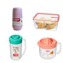 Pote vasilhas plásticas jarra garrafa resistente cozinha 4un