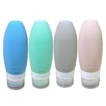 Pote Vazio Frasco Silicone Shampoo Luxo Viagem Kit 4 90ml