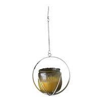 Pote Vela Citronela Suporte Metal Amarelo 30cm com corrente Pote Vela Citronela Suporte Metal Amarelo 30cm com corrente