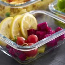 Pote Vidro 1040ML Vai ao Forno Microondas c/Tampa 12 Unidade