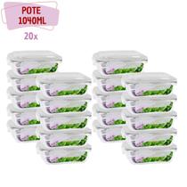 Pote Vidro 1040ML Vai ao Forno Microondas Retan -20 Unidades