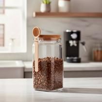 Pote Vidro 1,2l Tampa Cortiça Com Colher Para Mantimentos Transparente Pote Vidro 1,2l Tampa Cortiça Com Colher Para Mantimentos Transparente