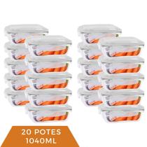 Pote Vidro 1520ML Vai ao Forno Microondas c/Tampa 20 Unidade Pote Vidro 1520ML Vai ao Forno Microondas c/Tampa 20 Unidade