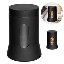 Pote Vidro 1L Visor Nero Tampa Preta Hermético