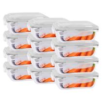 Pote Vidro 370ML Vai ao Forno Microondas C/Tampa 12 Unidades