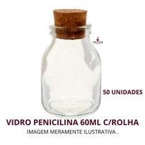 Pote Vidro 60Ml C/Rolhavpara Lembrancinhas - 50Unidades