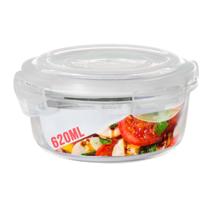 Pote Vidro 620ml Redondo Marmita Tampa Hermético Não Vaza Pote Vidro 620ml Redondo Marmita Tampa Hermético Não Vaza