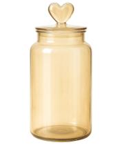 Pote Vidro Âmbar Decorativo Hermético 1310ml Porta Biscoitos Café