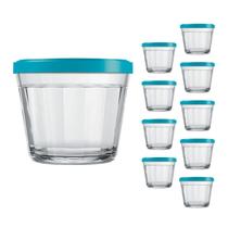 Pote Vidro Americano C/Tampa Cores Cereal Bolacha 150ml 9Un