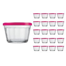 Pote Vidro Americano C/Tampa Cores Cereal Bolacha 350ml 20Un