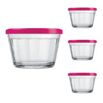 Pote Vidro Americano C/Tampa Cores Cereal Bolacha 350ml 3Un Pote Vidro Americano C/Tampa Cores Cereal Bolacha 350ml 3Un