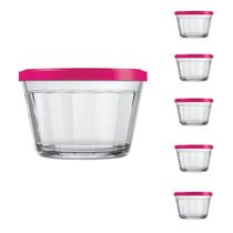 Pote Vidro Americano C/Tampa Cores Cereal Bolacha 350ml 5Un Pote Vidro Americano C/Tampa Cores Cereal Bolacha 350ml 5Un