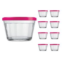 Pote Vidro Americano C/Tampa Cores Cereal Bolacha 350ml 8Un Pote Vidro Americano C/Tampa Cores Cereal Bolacha 350ml 8Un