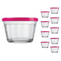 Pote Vidro Americano C/Tampa Cores Cereal Bolacha 600ml 9Un Pote Vidro Americano C/Tampa Cores Cereal Bolacha 600ml 9Un