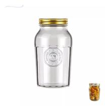 Pote Vidro Americano Transparente Alimentos Mantimentos Vintage 1500ml Com Tampa 1,5 Litros