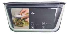 Pote Vidro Assadeira Refratário C/Tampa 2,4L Forno Geladeira