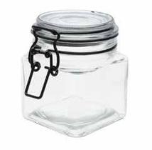 Pote Vidro Borossilicato 500 ml Hermetico Black Glass Flip Square Preto Urban