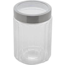 Pote Vidro Borossilicato Lyor 1,2L Tampa Prata Sydney Porta Mantimentos Condimentos