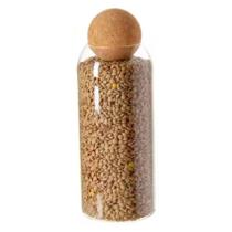 Pote Vidro Borossilicato Porta Mantimento Com Tampa Bola Esfera Rolha Cortiça 1L Pote Vidro Borossilicato Porta Mantimento Com Tampa Bola Esfera Rolha Cortiça 1L