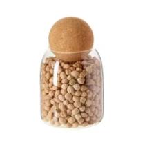 Pote Vidro Borossilicato Porta Mantimento Com Tampa Bola Esfera Rolha Cortiça 500ml