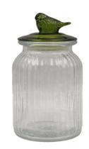 Pote Vidro Canelado Passaro Verde Transparente 1000ml Pote Vidro Canelado Passaro Verde Transparente 1000ml