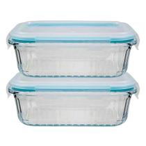 Pote Vidro Canelado Pequeno 370ML Tampa Hermética Não Vaza 2Uni