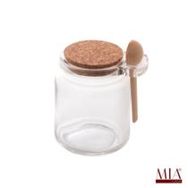 Pote vidro com Colher Bambu 240ml