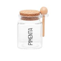 Pote Vidro e Cortiça Quadrado (310 ml) Pimenta