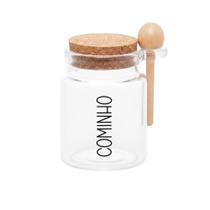 Pote Vidro e Cortiça Redondo (240 ml) Cominho