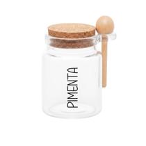 Pote Vidro e Cortiça Redondo (240 ml) Pimenta