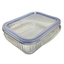 Pote Vidro Hermética Borossilicato Tampa Silicone Azul