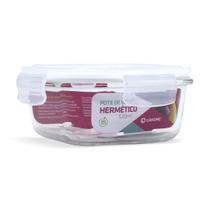 Pote Vidro Hermética Trava Quadrado 520ml Marmita