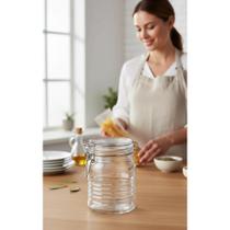 Pote Vidro Hermético 750ml Transparente Vedação Perfeita Pote Vidro Hermético 750ml Transparente Vedação Perfeita