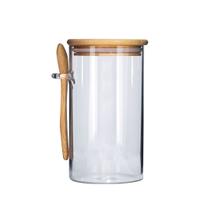 Pote Vidro Hermético 870ml com Tampa Bambu e Colher Bambu - Tuut