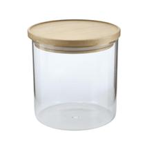 Pote Vidro Hermético c/ Tampa De Bambu Mantimentos 800ml Alimentos Redondo
