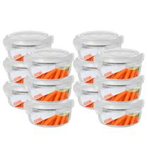Pote Vidro Hermético Mantimentos Tampa 4 Travas 400ml 12 Unid