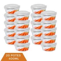 Pote Vidro Hermético Mantimentos Tampa 4 Travas 400ml 20 Unid Pote Vidro Hermético Mantimentos Tampa 4 Travas 400ml 20 Unid