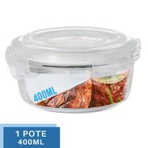 Pote Vidro Hermético Mantimentos Tampa 4 Travas 400ml