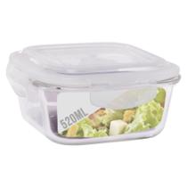 Pote Vidro Hermético Marmita Mantimento Tampa 4 Travas 520ml